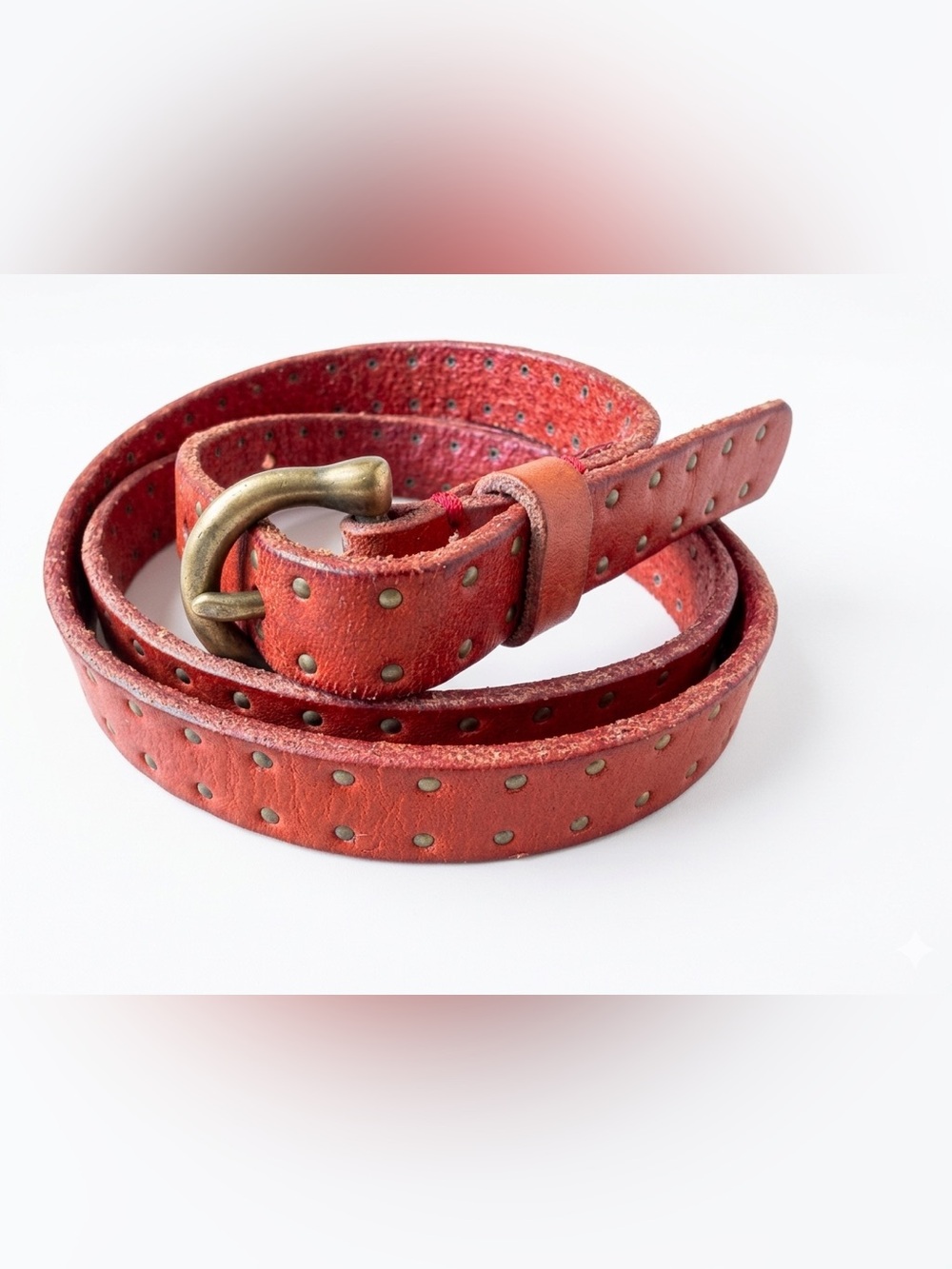 Old Navy Orange Studded Leather Belt